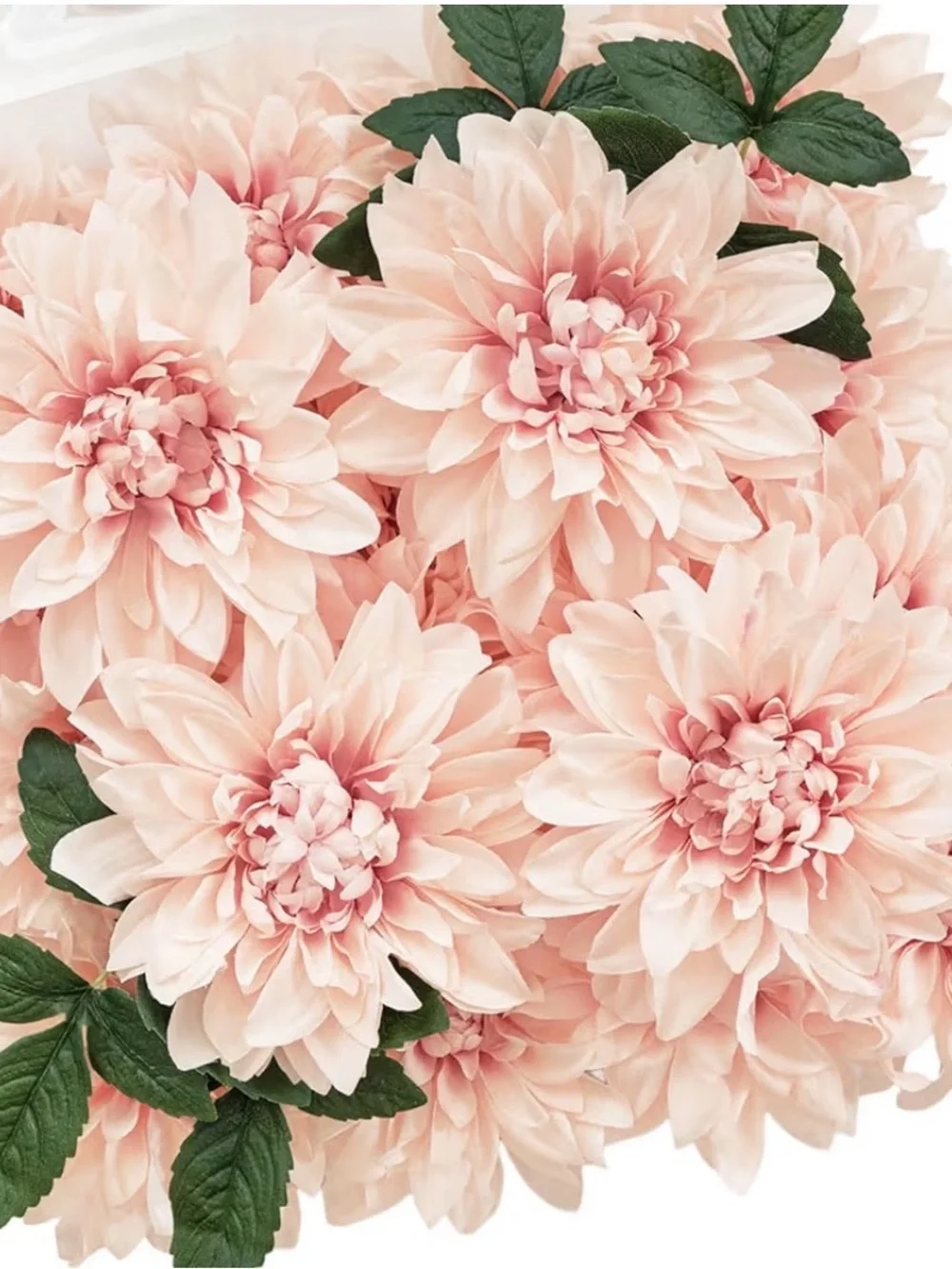 Bouquet of 10 Blush Pink Realistic Dahlia Flowers